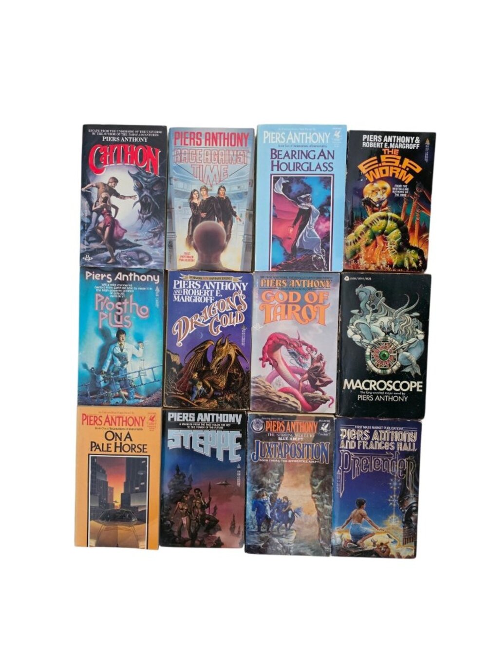 Piers Anthony Lot of 12 Books Macroscope Pretender Chthon Prostho Juxtaposition